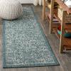 JONATHAN Y Weave Floral Indoor Outdoor Area Rug 5X8 Teal/Gray, Tela Bohemian Textured for Backyard, Patio, Porch, Easy-Cleaning, High Traffic, Pet-Friendly, Non-Shedding (SMB100C-5)(Teal/Gray)