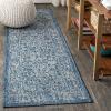 JONATHAN Y Weave Floral Indoor Outdoor Area Rug 5X8 Teal/Gray, Tela Bohemian Textured for Backyard, Patio, Porch, Easy-Cleaning, High Traffic, Pet-Friendly, Non-Shedding (SMB100C-5)(Navy/Gray)