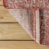 JONATHAN Y Weave Floral Indoor Outdoor Area Rug 5X8 Teal/Gray, Tela Bohemian Textured for Backyard, Patio, Porch, Easy-Cleaning, High Traffic, Pet-Friendly, Non-Shedding (SMB100C-5)(Red/Taupe)