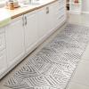 JONATHAN Y Art Deco Geometric Indoor Outdoor Runner Rug 2X10 White/Black, Jordan High-Low Pile for Backyard, Patio, Porch, Easy-Cleaning, High Traffic, Pet-Friendly, Non-Shedding (SBH103A-210)(White/Black)