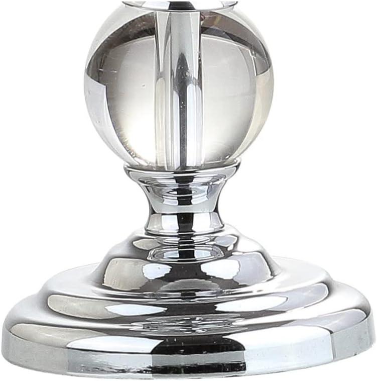image:imageJONATHAN Y 33 Crystal and Chrome LED Table Lamp Set of 2 Contemporary Clear Metal Lamps for Living Room Bedroom White Linen Drum Shade LED Bulbs Included UL Listed JYL2056ASET2