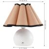 JONATHAN Y 10.5″ Ivory Rechargeable Cordless Integrated LED Table Lamps Set of 2, Classic Vintage Scalloped Linen Shade, Dimmable Touch Sensor Accent Lamps JYL7157A-SET2