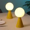 JONATHAN Y 11.75″ Yellow Macie Modern Globe Cordless Table Lamp Set of 2, Rechargeable Dimmable Integrated LED Touch Sensor Bedside Lamp, White Frosted Glass Shade JYL7159A-SET2(Yellow)
