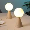 JONATHAN Y 11.75″ Yellow Macie Modern Globe Cordless Table Lamp Set of 2, Rechargeable Dimmable Integrated LED Touch Sensor Bedside Lamp, White Frosted Glass Shade JYL7159A-SET2(Almond)