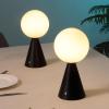 JONATHAN Y 11.75″ Yellow Macie Modern Globe Cordless Table Lamp Set of 2, Rechargeable Dimmable Integrated LED Touch Sensor Bedside Lamp, White Frosted Glass Shade JYL7159A-SET2(Black)