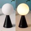 JONATHAN Y 11.75″ Yellow Macie Modern Globe Cordless Table Lamp Set of 2, Rechargeable Dimmable Integrated LED Touch Sensor Bedside Lamp, White Frosted Glass Shade JYL7159A-SET2(Black)
