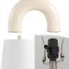 JONATHAN Y 17.75″ Almond Modern Ceramic Arch Table Lamp Set of 2 for Bedroom, Scandinavian Minimalist Bedside Lamps with White Linen Shade, LED Bulbs Included JYL5503A-SET2(Almond)