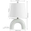 JONATHAN Y 17.75″ Almond Modern Ceramic Arch Table Lamp Set of 2 for Bedroom, Scandinavian Minimalist Bedside Lamps with White Linen Shade, LED Bulbs Included JYL5503A-SET2(Blue Gray)