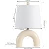 JONATHAN Y 17.75″ Almond Modern Ceramic Arch Table Lamp Set of 2 for Bedroom, Scandinavian Minimalist Bedside Lamps with White Linen Shade, LED Bulbs Included JYL5503A-SET2(Almond)