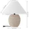 JONATHAN Y 18.25″ Matte Black Ceramic Hobnail Table Lamp Set of 2 for Bedroom, Modern Minimalist Farmhouse Bedside Nightstand Lamps, White Linen Shade, LED Bulbs Included JYL5601A-SET2(Matte Cream)