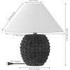 JONATHAN Y 18.25″ Matte Black Ceramic Hobnail Table Lamp Set of 2 for Bedroom, Modern Minimalist Farmhouse Bedside Nightstand Lamps, White Linen Shade, LED Bulbs Included JYL5601A-SET2(Matte Black)