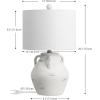 JONATHAN Y 20.5″ White Ceramic Pottery Jar Table Lamp Set of 2 for Bedroom Living Room, Rustic Coastal French Country Cottage Style, White Linen Shade, LED Bulbs Included JYL5502A-SET2