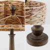 JONATHAN Y 21.25″ Brown Wood Finish Resin Table Lamp Set of 2, Rustic Farmhouse Handwoven Water Hyacinth Shade, Bohemian Bedside Lamp for Living Room, LED Bulbs Included JYL4052A-SET2