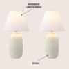 JONATHAN Y 24.5″ Matte Black Modern Ginger Jar Table Lamp Set of 2 for Bedroom, Farmhouse Scandinavian Lamps for Nightstand, White Linen Shade, LED Bulbs Included JYL5603A-SET2(Matte Cream)