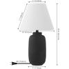 JONATHAN Y 24.5″ Matte Black Modern Ginger Jar Table Lamp Set of 2 for Bedroom, Farmhouse Scandinavian Lamps for Nightstand, White Linen Shade, LED Bulbs Included JYL5603A-SET2(Matte Black)
