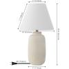 JONATHAN Y 24.5″ Matte Black Modern Ginger Jar Table Lamp Set of 2 for Bedroom, Farmhouse Scandinavian Lamps for Nightstand, White Linen Shade, LED Bulbs Included JYL5603A-SET2(Matte Cream)