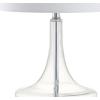 JONATHAN Y 25.5″ Aqua/Chrome Glass Teardrop Table Lamp Set of 2 for Bedroom, Modern Bedside Lamps for Living Room, White Linen Drum Shade, LED Bulbs Included (JYL1081B-SET2)(Clear)