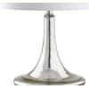 JONATHAN Y 25.5″ Aqua/Chrome Glass Teardrop Table Lamp Set of 2 for Bedroom, Modern Bedside Lamps for Living Room, White Linen Drum Shade, LED Bulbs Included (JYL1081B-SET2)(Mercury Silver)