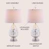 JONATHAN Y 25.5″ Mercury Silver Artichoke Glass Table Lamp Set of 2, Traditional Transitional Textured Lamps for Living Room Bedroom, White Linen Shade, LED Bulbs Included JYL1076A-SET2