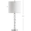 JONATHAN Y 27.5″ Chrome Modern Stacked Crystal Table Lamp Set of 2 for Living Room Bedroom, Glam Bedside Nightstand Lamps, White Linen Shade, LED Bulbs Included, UL Listed JYL5053A-SET2