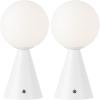 JONATHAN Y 11.75″ Yellow Macie Modern Globe Cordless Table Lamp Set of 2, Rechargeable Dimmable Integrated LED Touch Sensor Bedside Lamp, White Frosted Glass Shade JYL7159A-SET2(White)