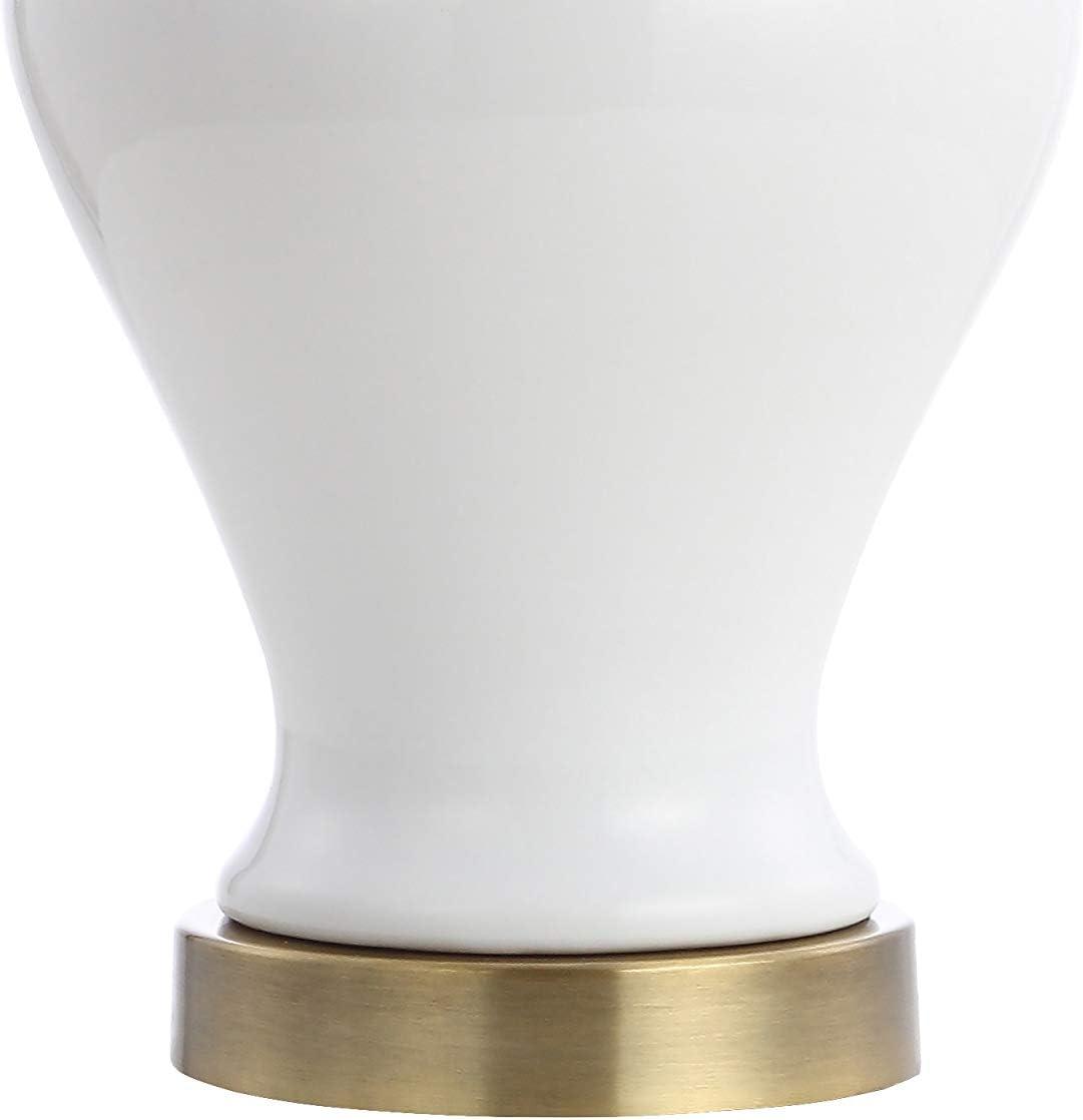 image:imageJONATHAN Y 22 White Ceramic Table Lamp Set of 2 for Bedroom Living Room White Linen Shade Traditional Ginger Jar Nightstand Lamp Classic Cottage LED Lights JYL6602CSET2White