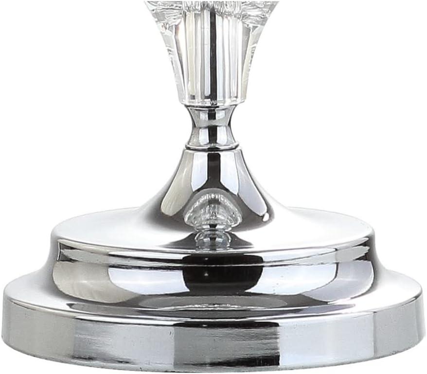 image:imageJONATHAN Y 275 Clear Crystal Table Lamp Set of 2 for Living Room Bedroom Glam Traditional Chrome Nightstand Lamps White Linen Drum Shade LED Bulbs Included JYL2037ASET2