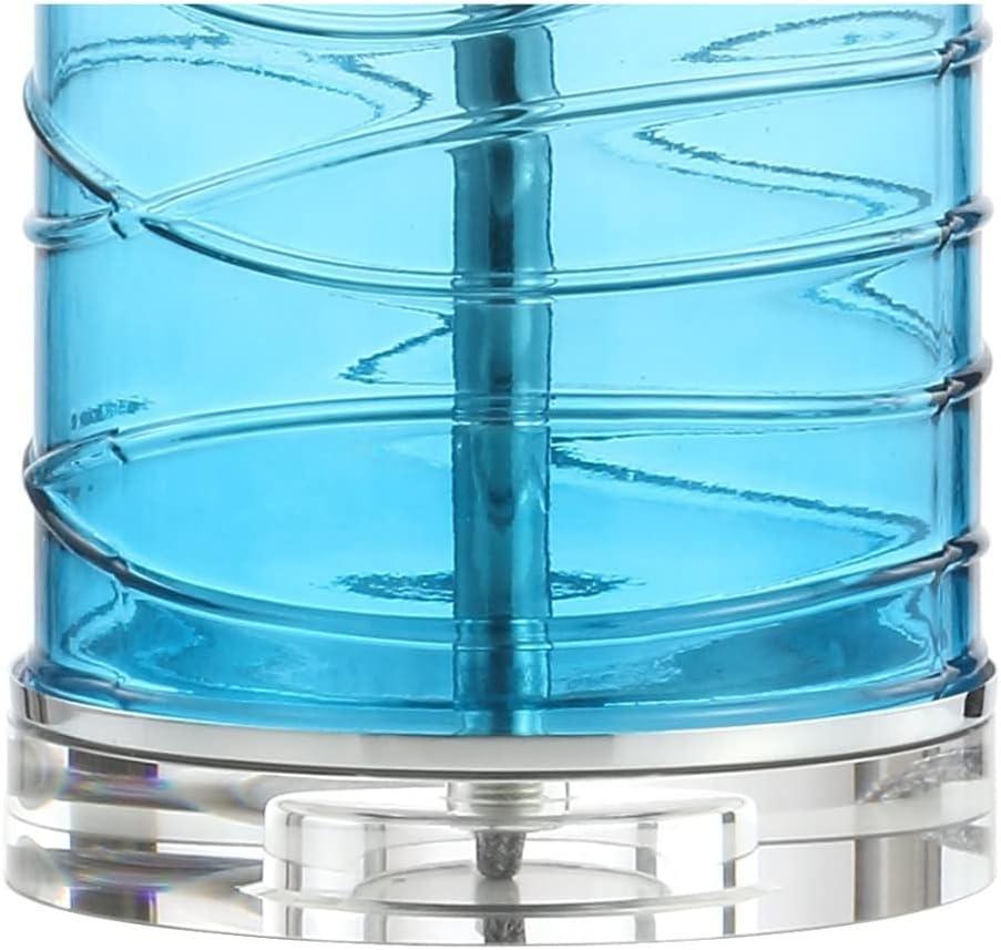 image:imageJONATHAN Y 275 Cobalt Modern Fused Glass Table Lamp Set of 2 for Bedroom Living Room Coastal Nightstand Bedside Lamp with White Linen Shade LED Bulbs Included JYL4017DSET2Turquoise