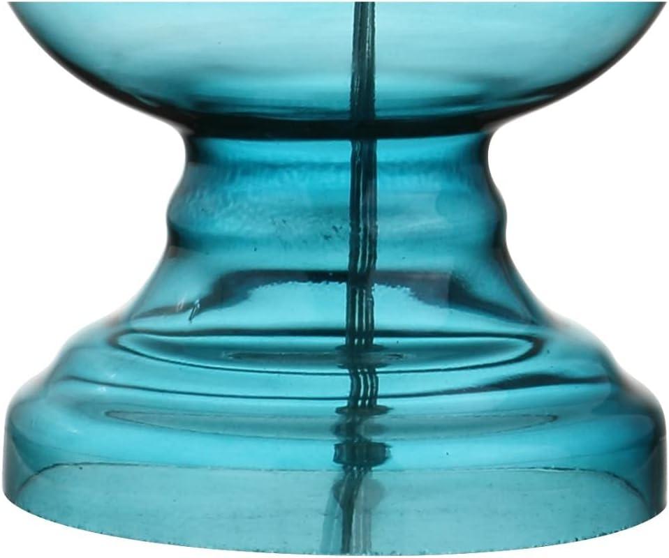 image:imageJONATHAN Y 285 Navy Glass Table Lamp Set of 2 for Living Room Bedroom Decor Modern Bedside Lamps with White Linen Shade LED Bulbs Included JYL1061ESET2Aqua