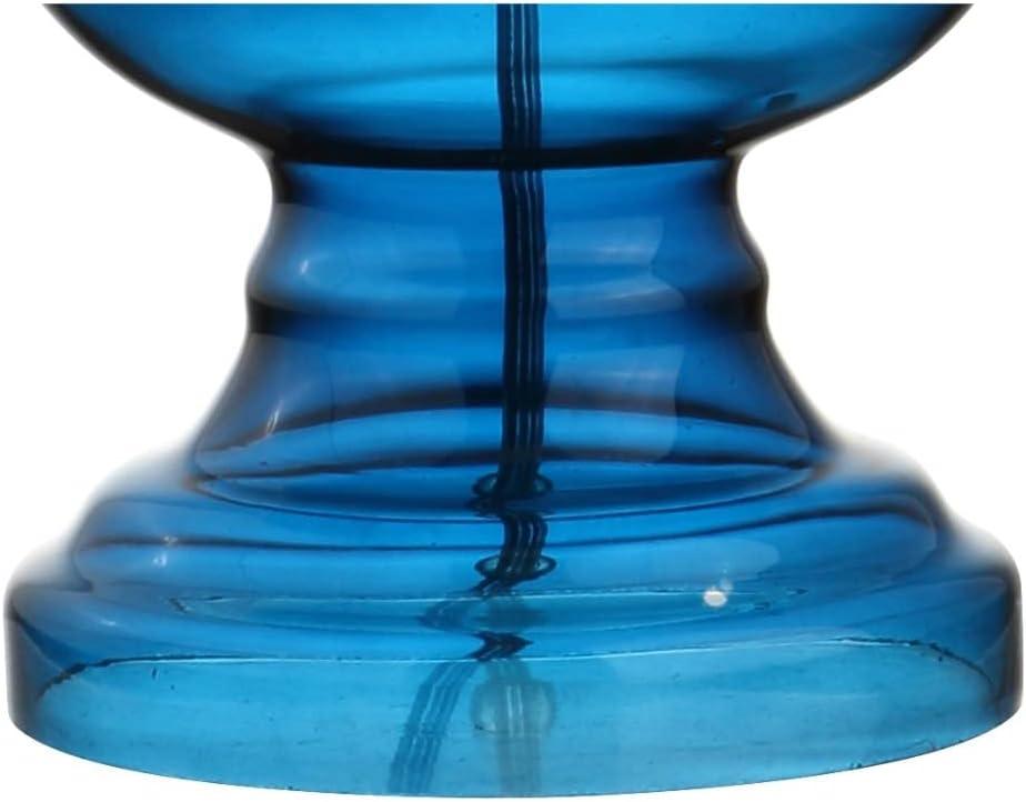 image:imageJONATHAN Y 285 Navy Glass Table Lamp Set of 2 for Living Room Bedroom Decor Modern Bedside Lamps with White Linen Shade LED Bulbs Included JYL1061ESET2Night Blue