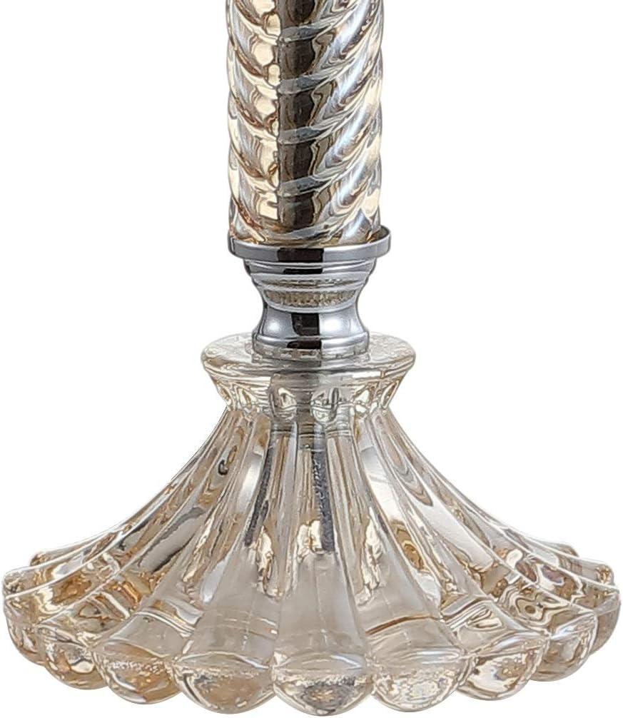 image:imageJONATHAN Y 32 Champagne Glass Table Lamp Set of 2 Traditional French Country Bedside Lamps for Living Room Bedroom White Faux Silk Shade LED Bulbs Included JYL2068ASET2