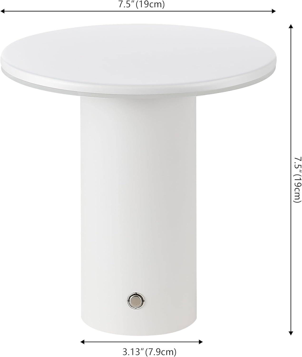image:imageJONATHAN Y 75 Black Modern Rechargeable Cordless LED Table Lamp Set of 2 Dimmable Touch Sensor Nightstand Mini Lamp for Dining Living Room Frosted Diffuser JYL7158BSET2White