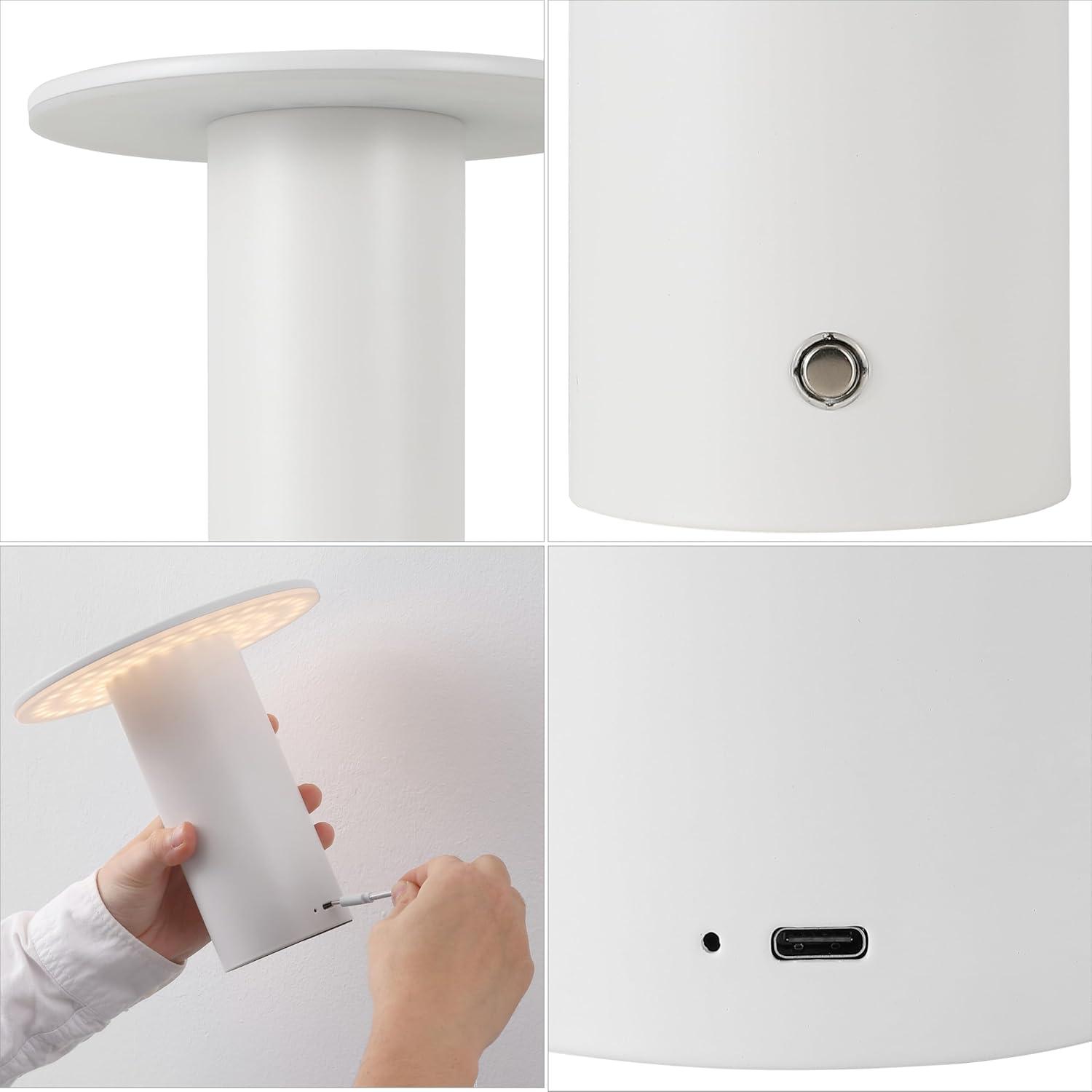 image:imageJONATHAN Y 75 Black Modern Rechargeable Cordless LED Table Lamp Set of 2 Dimmable Touch Sensor Nightstand Mini Lamp for Dining Living Room Frosted Diffuser JYL7158BSET2White