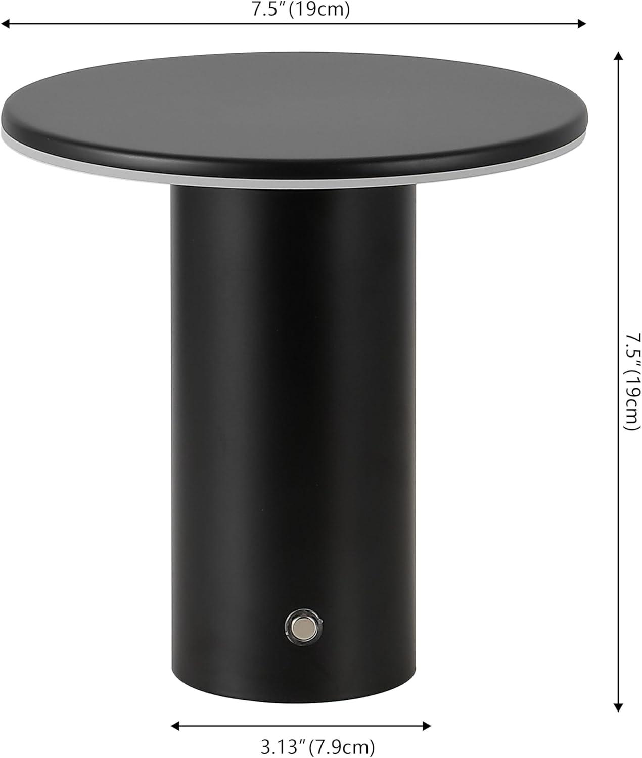 image:imageJONATHAN Y 75 Black Modern Rechargeable Cordless LED Table Lamp Set of 2 Dimmable Touch Sensor Nightstand Mini Lamp for Dining Living Room Frosted Diffuser JYL7158BSET2Black