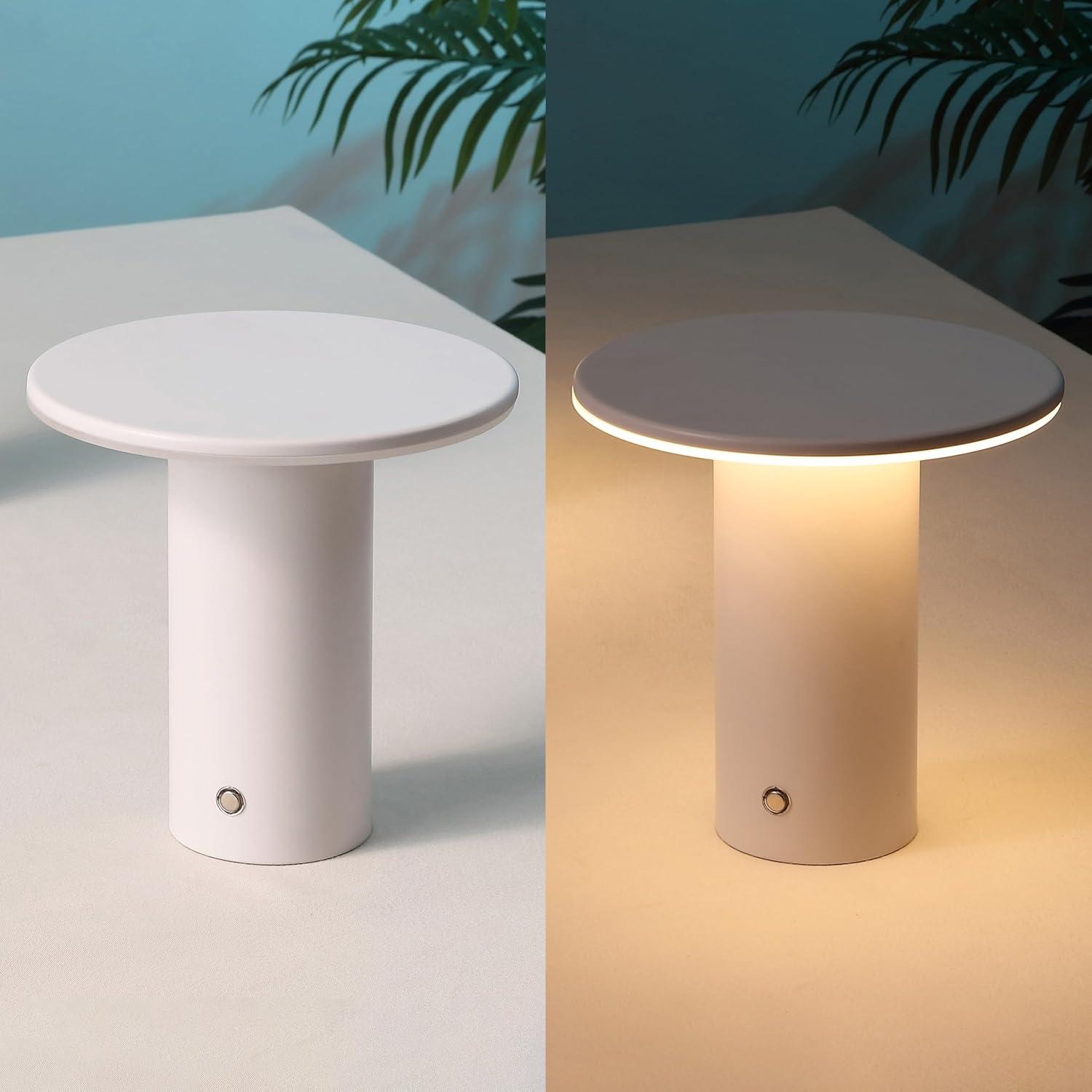 image:imageJONATHAN Y 75 Black Modern Rechargeable Cordless LED Table Lamp Set of 2 Dimmable Touch Sensor Nightstand Mini Lamp for Dining Living Room Frosted Diffuser JYL7158BSET2White