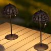 JONATHAN Y 12.75″ Dark Brown Modern Coastal Rechargeable LED Table Lamp Set of 2 for Patio Porch, Dimmable Cordless Bedside Lamp, Light Brown Faux Wicker Shade (JYL7169B-SET2)(Dark Brown)