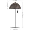 JONATHAN Y 12.75″ Dark Brown Modern Coastal Rechargeable LED Table Lamp Set of 2 for Patio Porch, Dimmable Cordless Bedside Lamp, Light Brown Faux Wicker Shade (JYL7169B-SET2)(Dark Brown)