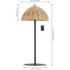 JONATHAN Y 12.75″ Dark Brown Modern Coastal Rechargeable LED Table Lamp Set of 2 for Patio Porch, Dimmable Cordless Bedside Lamp, Light Brown Faux Wicker Shade (JYL7169B-SET2)(Light Brown)