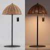 JONATHAN Y 12.75″ Dark Brown Modern Coastal Rechargeable LED Table Lamp Set of 2 for Patio Porch, Dimmable Cordless Bedside Lamp, Light Brown Faux Wicker Shade (JYL7169B-SET2)(Light Brown)