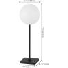 JONATHAN Y 17.5″ White Modern Rechargeable Indoor/Outdoor Table Lamp Set of 2, Cordless Minimalist Dimmable LED Lamps for Patio, Plastic Globe Shade JYL7167A-SET2(Black)
