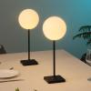 JONATHAN Y 17.5″ White Modern Rechargeable Indoor/Outdoor Table Lamp Set of 2, Cordless Minimalist Dimmable LED Lamps for Patio, Plastic Globe Shade JYL7167A-SET2(Black)