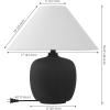 JONATHAN Y 18.25″ Matte Black Minimalist Table Lamps Set of 2 for Bedroom, White Linen Shade, Modern Scandinavian Bedside Lamps for Living Room Nightstand, LED Bulbs Included JYL5600A-SET2(Matte Black)