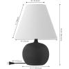 JONATHAN Y 18.25″ Matte Cream Modern Gourd LED Table Lamp Set of 2 for Bedroom, Scandinavian Resin Nightstand Lamps for Living Room, White Linen Shade (JYL5602B-SET2)(Matte Black)