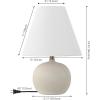 JONATHAN Y 18.25″ Matte Cream Modern Gourd LED Table Lamp Set of 2 for Bedroom, Scandinavian Resin Nightstand Lamps for Living Room, White Linen Shade (JYL5602B-SET2)(Matte Cream)