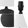 JONATHAN Y 18.25″ Matte Cream Modern Gourd LED Table Lamp Set of 2 for Bedroom, Scandinavian Resin Nightstand Lamps for Living Room, White Linen Shade (JYL5602B-SET2)(Matte Black)
