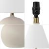JONATHAN Y 18.25″ Matte Cream Modern Gourd LED Table Lamp Set of 2 for Bedroom, Scandinavian Resin Nightstand Lamps for Living Room, White Linen Shade (JYL5602B-SET2)(Matte Cream)