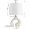JONATHAN Y 19″ Cream Ceramic Arch LED Table Lamp Set of 2, Scandinavian Minimalist Modern Bedside Lamps for Living Room Bedroom, White Linen Shade, LED Bulbs Included JYL5504A-SET2