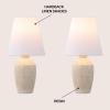 JONATHAN Y 19.5″ Matte Cream Modern Table Lamp Set of 2, Minimalist Ginger Jar Lamps for Bedroom Living Room Office, White Linen Shade, LED Bulbs Included (JYL5605B-SET2)(Matte Cream)