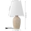 JONATHAN Y 19.5″ Matte Cream Modern Table Lamp Set of 2, Minimalist Ginger Jar Lamps for Bedroom Living Room Office, White Linen Shade, LED Bulbs Included (JYL5605B-SET2)(Matte Cream)