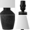 JONATHAN Y 19.5″ Matte Cream Modern Table Lamp Set of 2, Minimalist Ginger Jar Lamps for Bedroom Living Room Office, White Linen Shade, LED Bulbs Included (JYL5605B-SET2)(Matte Black)